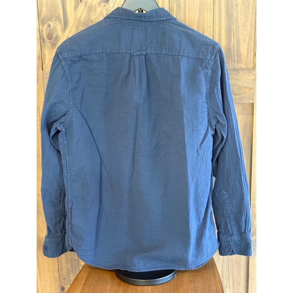 Grayers Clothiers Mens Medium Blue Double Cloth Cotton Button Down Shirt Indigo - Picture 2 of 3